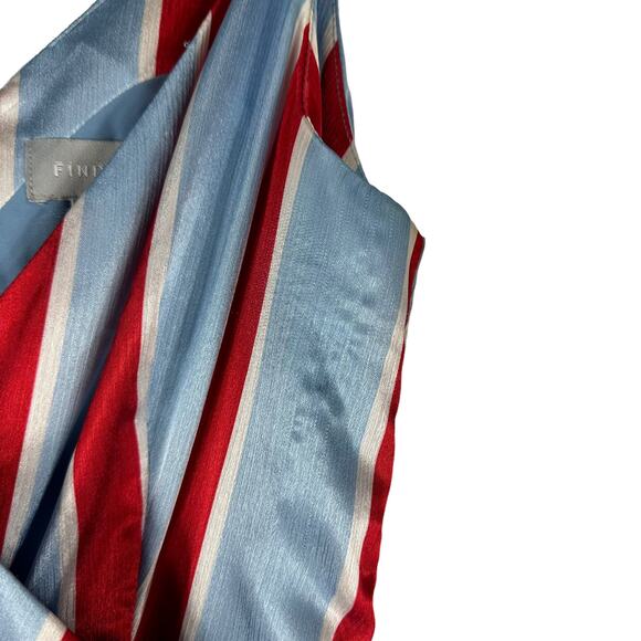 FINDERS KEEPERS Retrograde Red Blue Sky Stripe Sleeveless Satin Jumpsuit XS - Picture 4 of 6